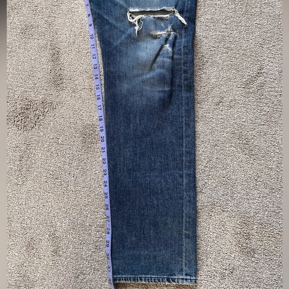 Mens Agolde Jeans Size 36x32 Blade Slim Straight Fit Distressed Denim - Picture 6 of 11